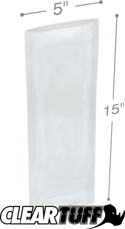 5" x 15" 2 Mil Flat Poly Bags