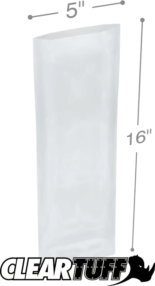 Clear 5 x 16 2 mil Poly Bags