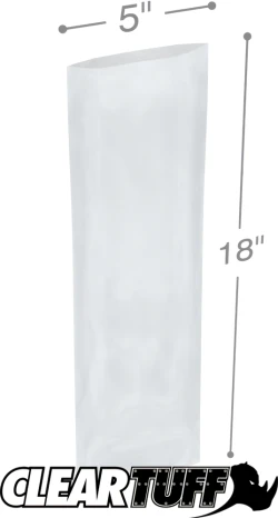 5" x 18" 2 Mil Flat Poly Bags