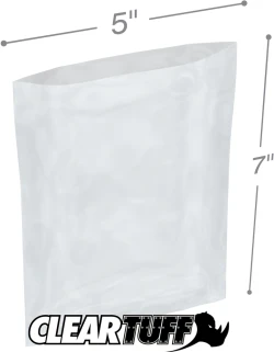 5" x 7" 2 Mil Flat Poly Bags