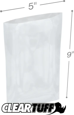 5" x 9" 2 Mil Flat Poly Bags