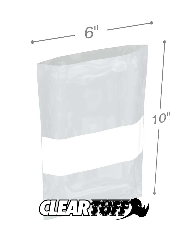6x10 2mil Whiteblock Poly Bags