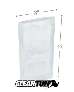 6" x 12" 4 Mil Flat Poly Bags