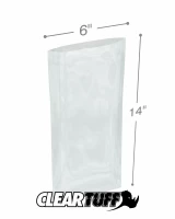 Clear 6 x 14 1.5 mil Poly Bags