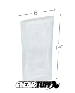 6" x 14" 4 Mil Flat Poly Bags