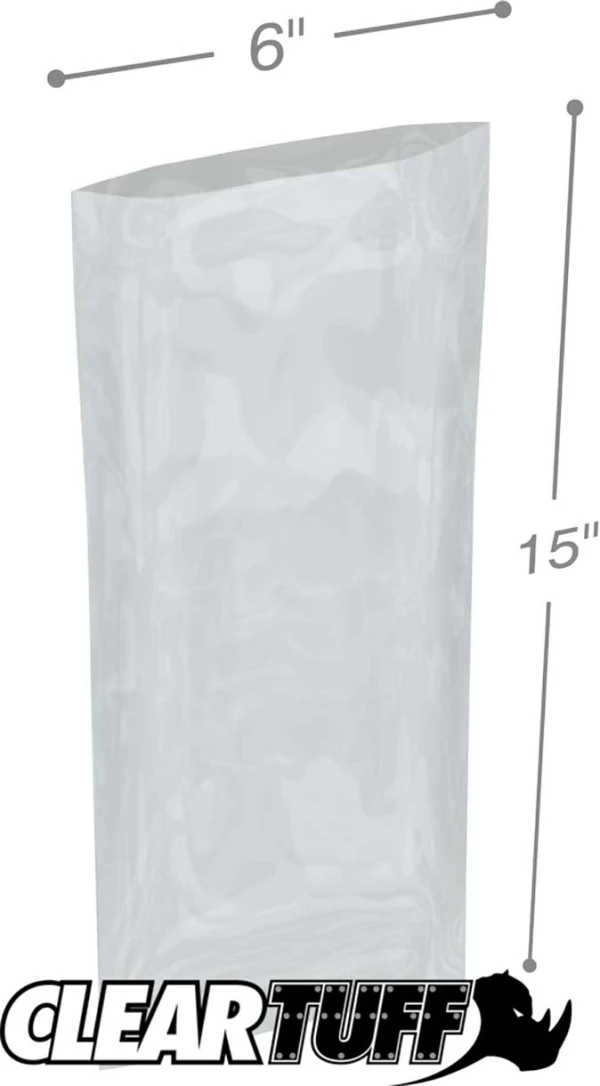 6 x 15 3 mil Poly Bags Clear 6 x 15 3 mil Poly Bags