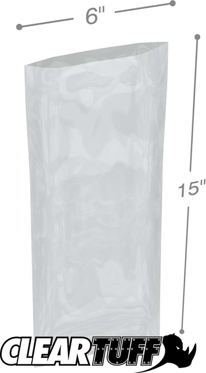 Clear 6 x 15 3 mil Poly Bags