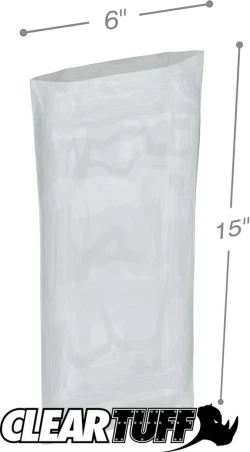 6" x 15" 4 Mil Flat Poly Bagss