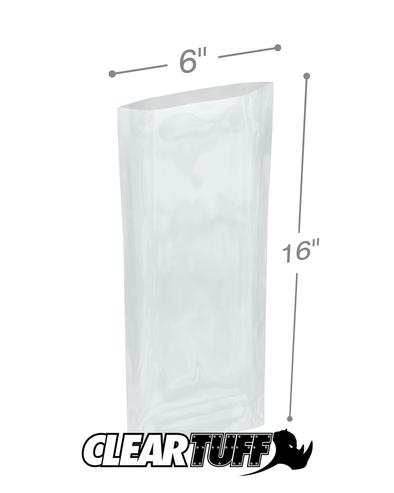Clear 6 x 16 4 mil Poly Bags
