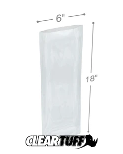 6" x 18" 3 Mil Flat Poly Bags