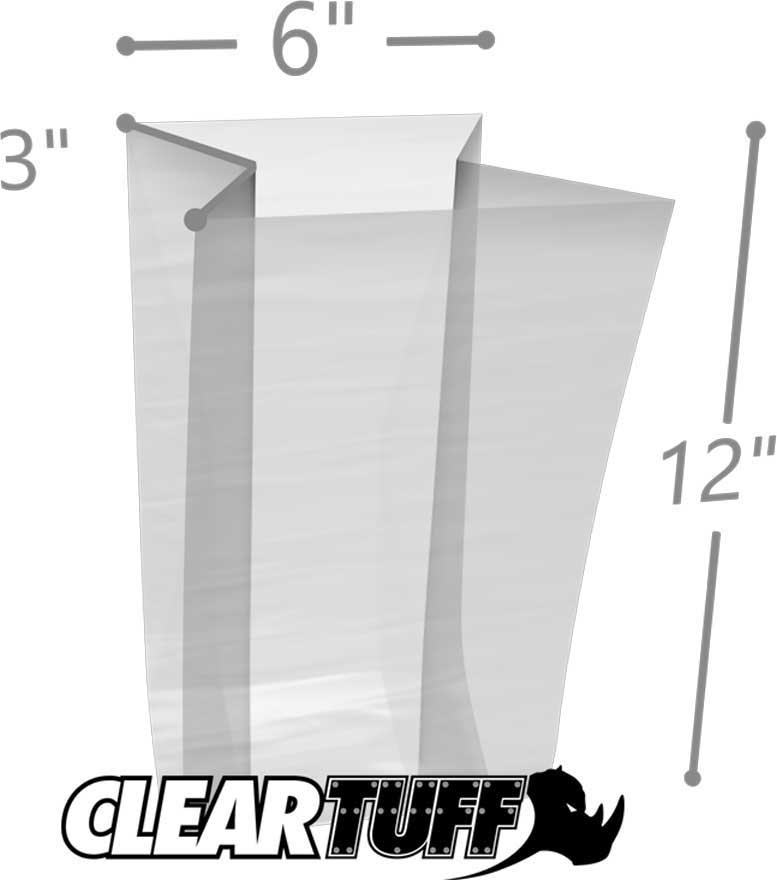 6 x 3 x 12 Gusseted Poly Bags 3 Mil