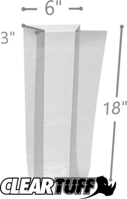 6" x 3" x 18" 1 Mil Gusseted Poly Bags