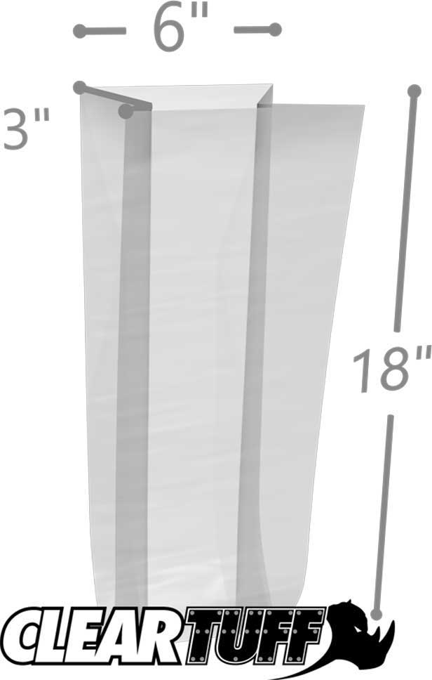6 x 3 x 18 .002 Plastic Gusseted Bags