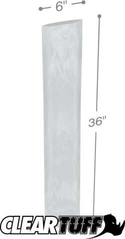 6" x 36" 3 Mil Flat Poly Bags