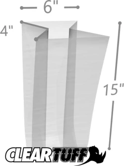 6" x 4" x 15" 1 Mil Gusseted Poly Bags