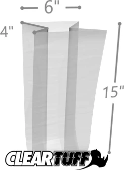 6" x 4" x 15" 1.5 Mil Gusseted Poly Bags
