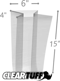 6" x 4" x 15" 2 Mil Gusseted Poly Bags