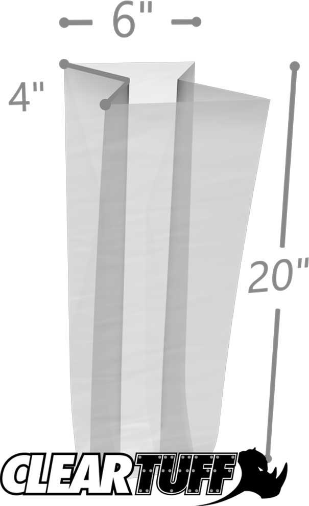 6 x 4 x 20 Gusseted Poly Bags 1 Mil