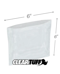 6" x 6" 1.25 Mil Flat Poly Bags