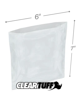6" x 7" 1.5 Mil Flat Poly Bags