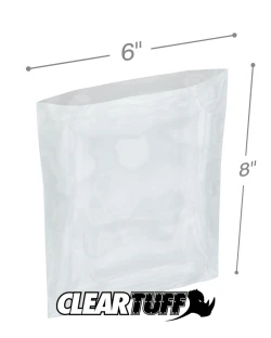 6" x 8" 1 Mil Flat Poly Bags