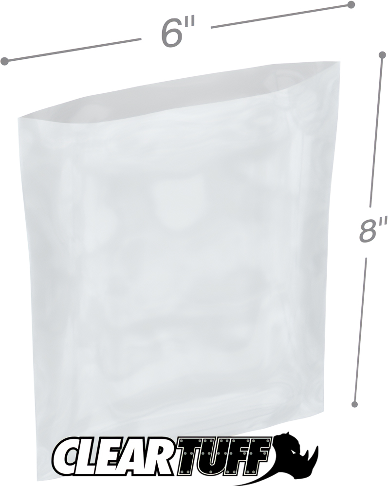 2 Mil 6 x 8 Poly Bags