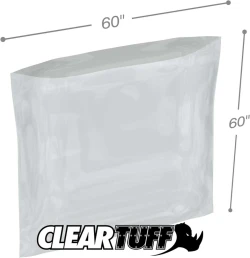 60" x 60" 2 Mil Flat Poly Bags