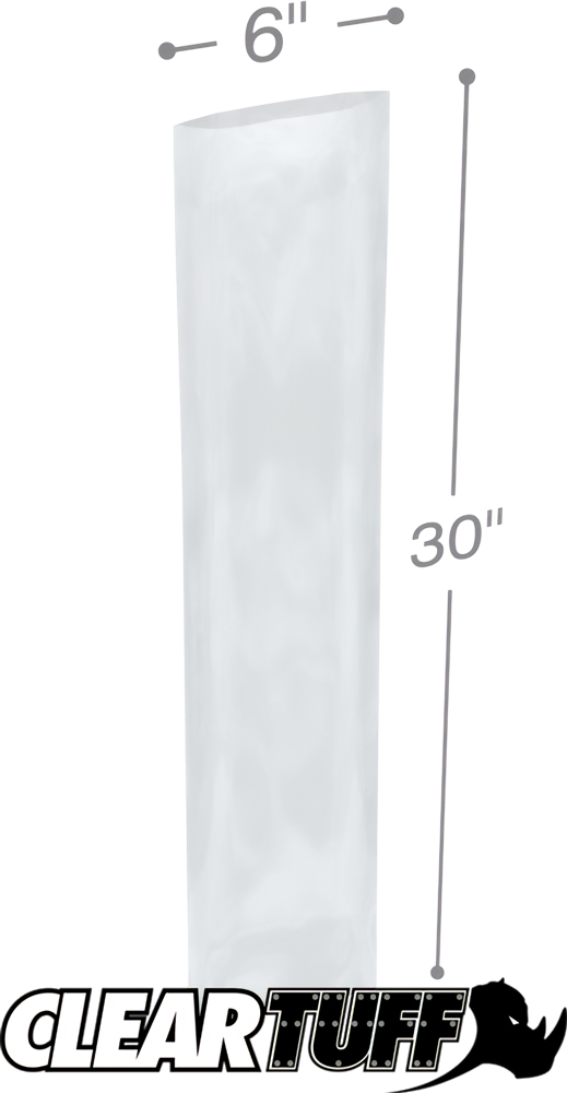 6 x 30 2 mil Poly Bags 2 Mil 6 x 30 Poly Bags