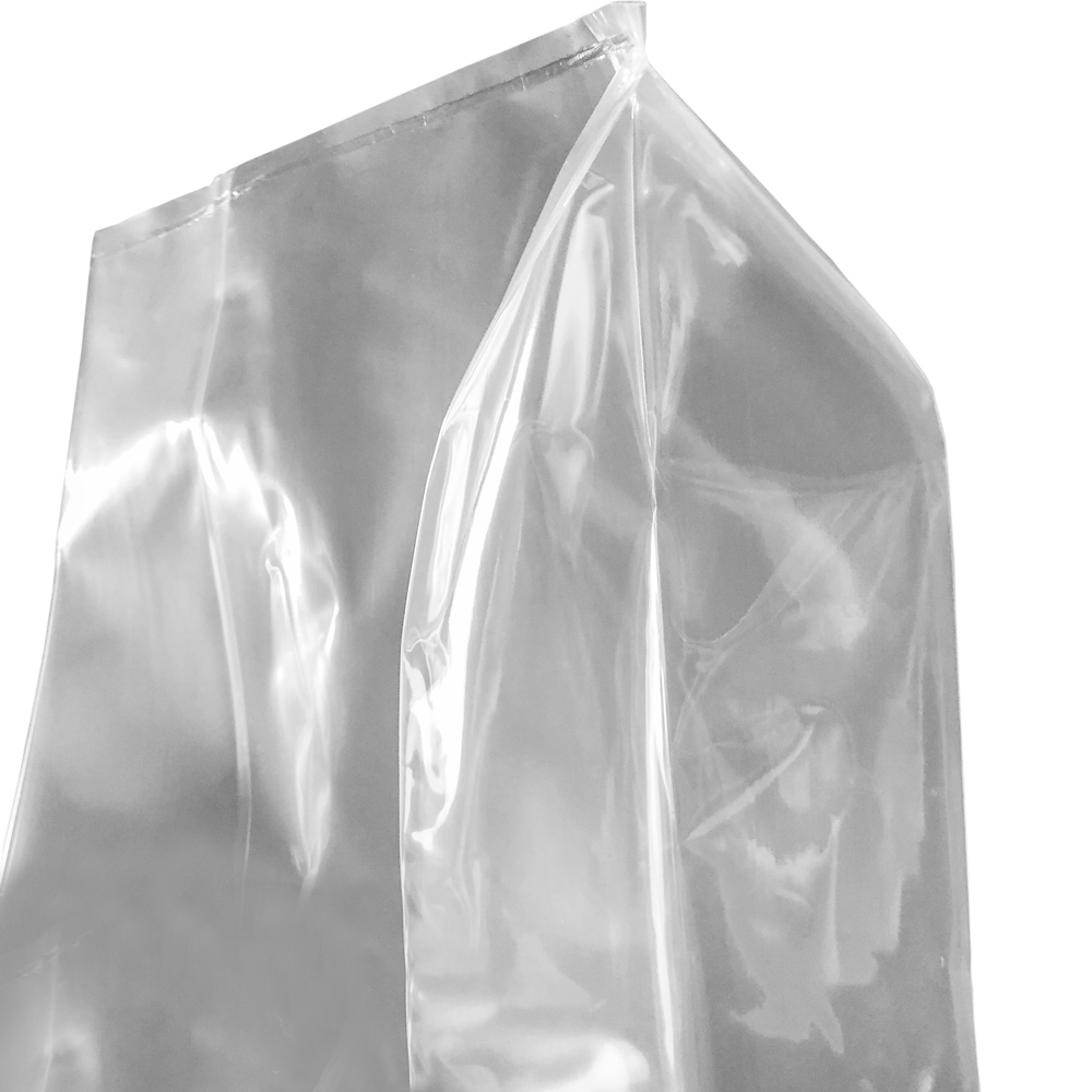 Close up of 6 x 3 x 15 2 Mil Gusseted Poly Bags Side Gusset