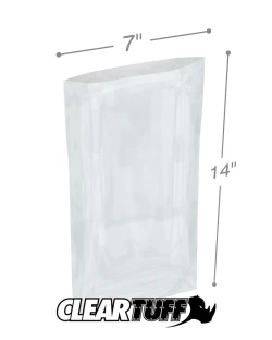 7" x 14" 1 Mil Flat Poly Bags