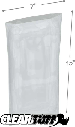 7" x 15" 4 Mil Flat Poly Bags