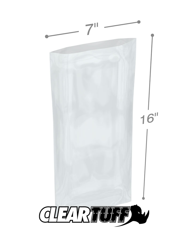 Clear 7 x 16 1 mil Poly Bags
