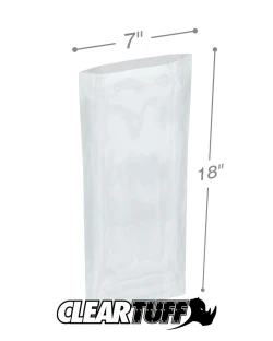 7" x 18" 1 Mil Flat Poly Bags