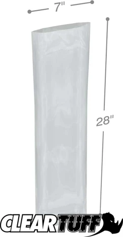 7" x 28" 6 Mil Flat Poly Bags