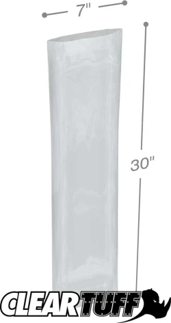 7" x 30" 4 Mil Flat Poly Bags