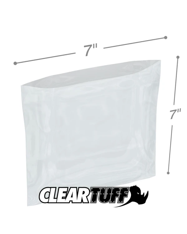 7 x 7 1.5 Mil Flat Poly Bags 1.5 Mil 7 x 7 Poly Bags