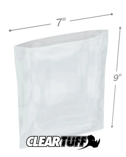 7" x 9" 4 Mil Flat Poly Bags