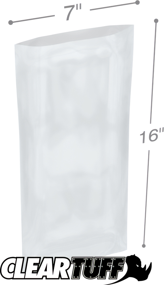 Clear 7 x 16 2 mil Poly Bags