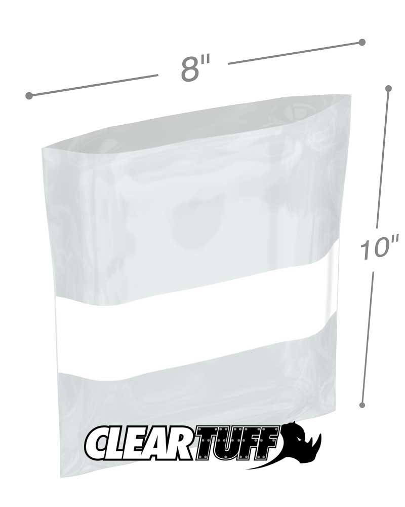 8x10 2mil Whiteblock Poly Bags