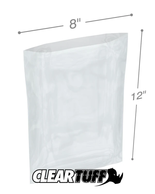 8 x 12 1.5 Mil Flat Poly Bags 1.5 Mil 8 x 12 Poly Bags