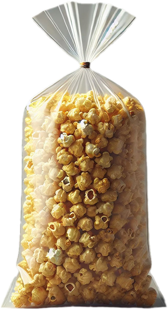 8 x 12 1.5 Mil Flat Kettle Corn Poly Bags 1.5 Mil 8 x 12 Kettle Corn Poly Bags