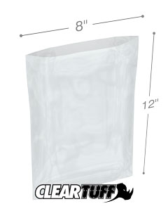 Flat Poly Plastic Bag 2-mil 8x12 cs/1000 Clear Packaging Heat Seal FDA 121455 