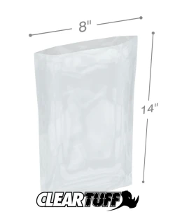 8" x 14" 3 Mil Flat Poly Bags