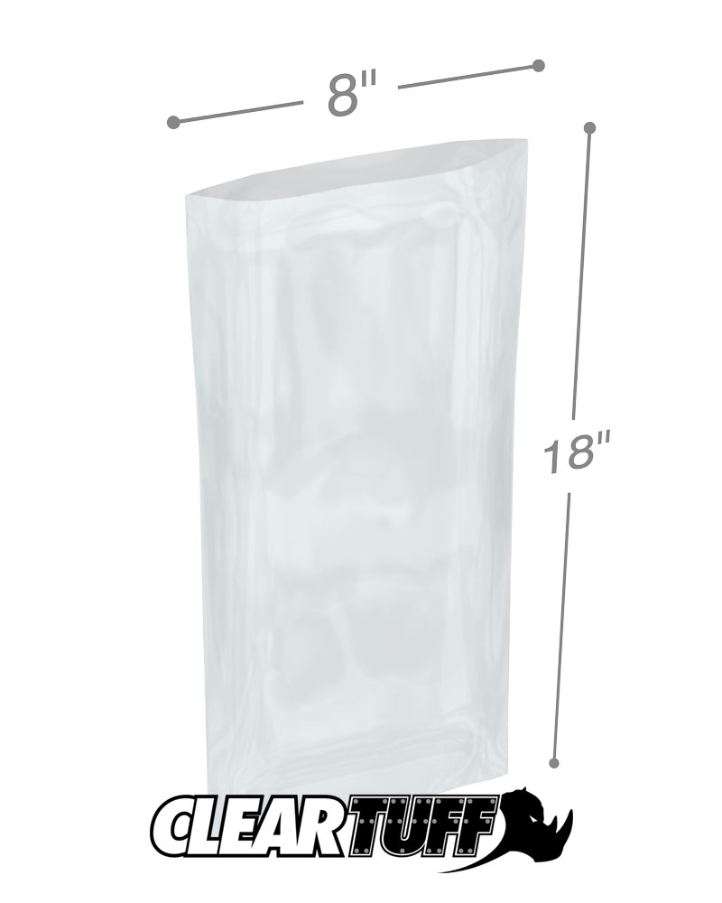Clear 8 x 18 1.5 mil Poly Bags