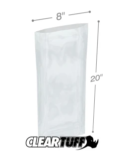 8" x 20" 3 Mil Flat Poly Bags