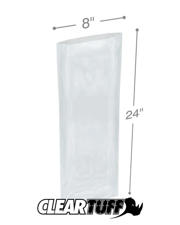 8 x 24 1.5 mil Poly Bags Clear 8 x 24 1.5 mil Poly Bags