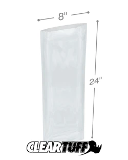 8" x 24" 4 Mil Flat Poly Bags