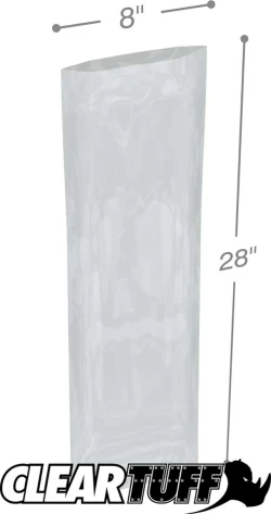 8" x 28" 3 Mil Flat Poly Bags