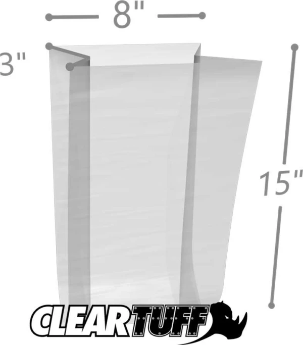 8 x 3 x 15 Gusseted Poly Bags 1.5 Mil 8 x 3 x 15 Gusseted Poly Bags 1.5 Mil