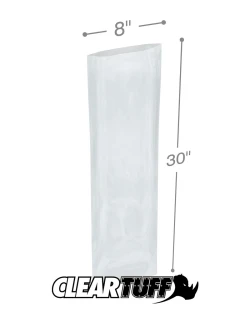 8" x 30" 1.5 Mil Flat Poly Bags